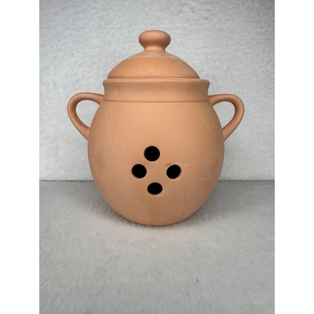 Terracotta Garlic Keeper with Lid & Handles Boston Warehouse